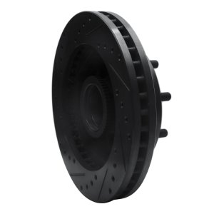 Chevrolet Express 3500 Brake Rotor (1) - Front Right - R1 Concepts - Drilled & Slotted - Black - `01-`02